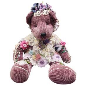 Handcrafted Fancy Dressed TeddyBear Plush Stuffed Animal Weighted Bottom Glamour
